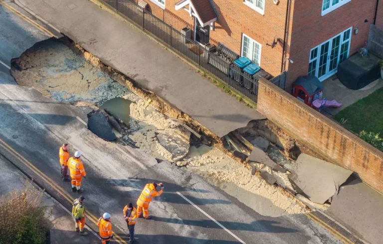 Godstone : Un gouffre de 20 m perturbe la circulation en Angleterre