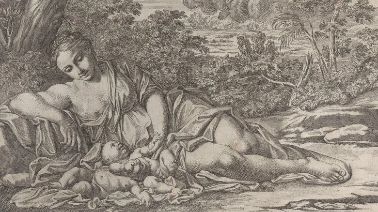 Leto avec ses jumeaux nouveau-nés