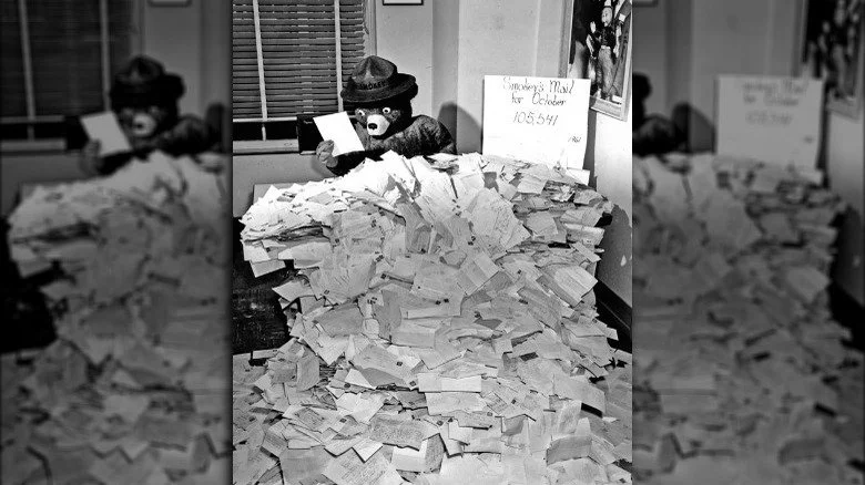Smokey Bear recevant du courrier