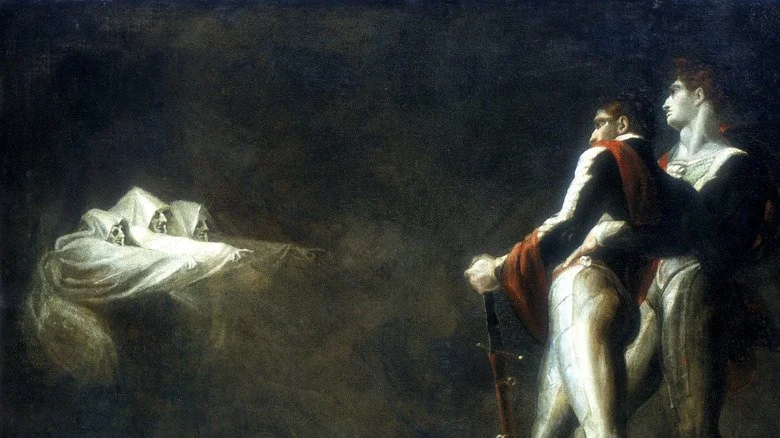 Macbeth et Banquo rencontrant des sorcières