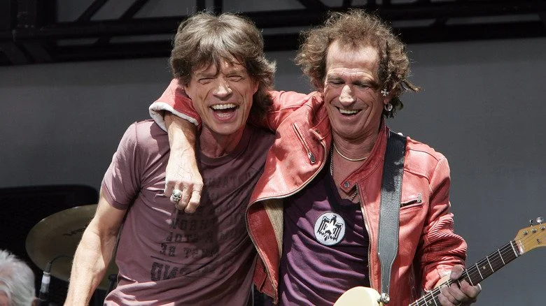 Keith Richards et Mick Jagger sur scène en 2005