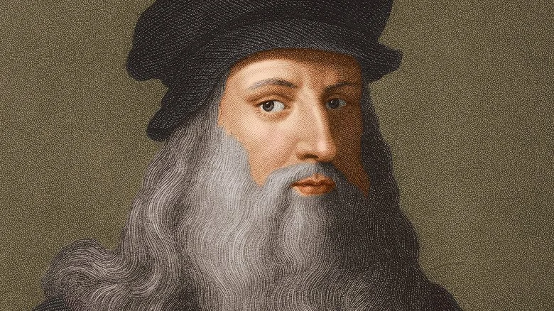 Dessin de Léonard de Vinci portant un chapeau