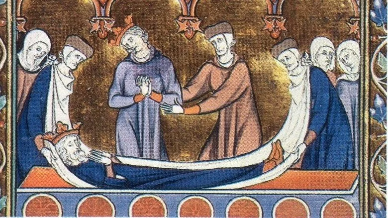 Représentation médiévale d'un enterrement