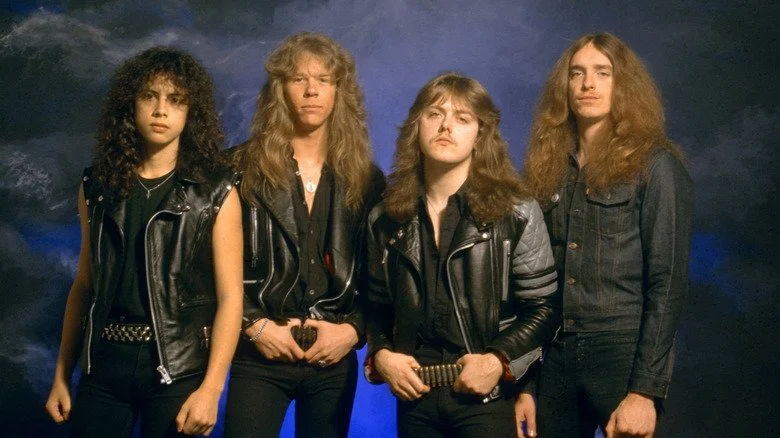 Photo publicitaire de Metallica dans les années 1980