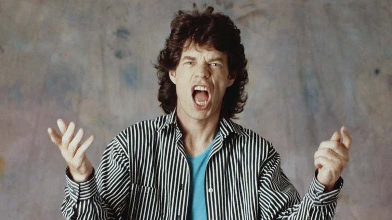 Mick Jagger posant en solo en 1987