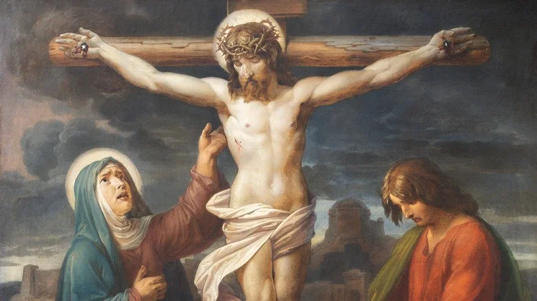 Crucifixion in church St. Johann der Evangelist by Karl Geiger