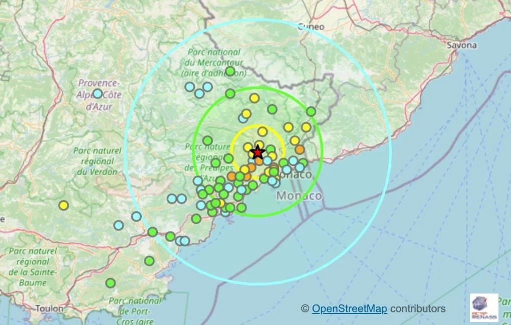 Tremblement de terre de magnitude 4,1 secoue Nice et ses environs