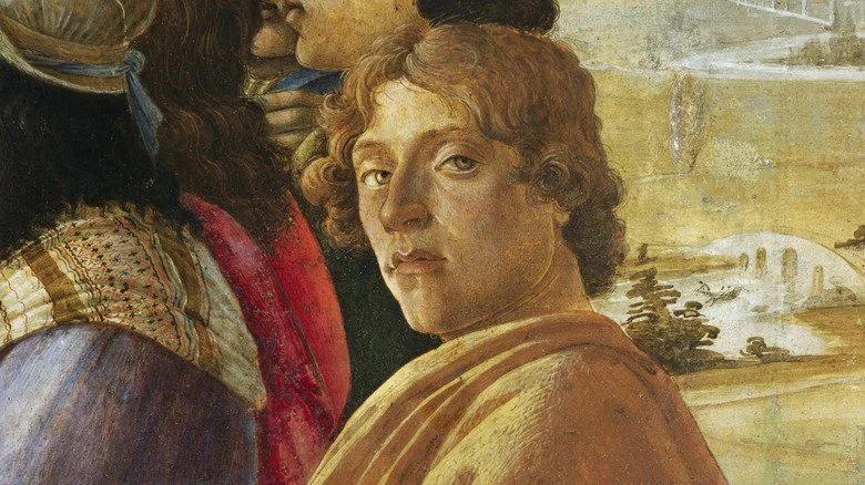 Botticelli se regardant de côté dans un autoportrait