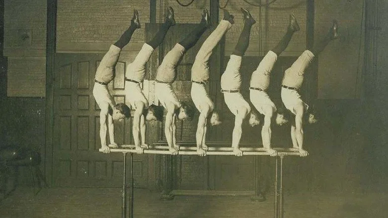 Équipe de gymnastique, 1908, George Eyser au centre