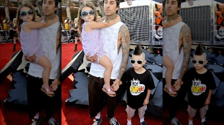 Travis Barker avec ses enfants