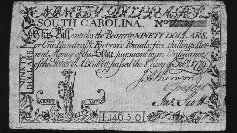 18th century South Carolina currency