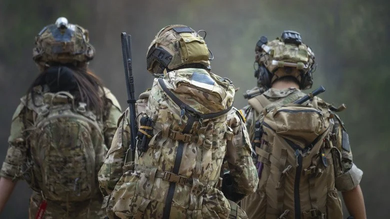 U.S. Army soldiers patrolling route