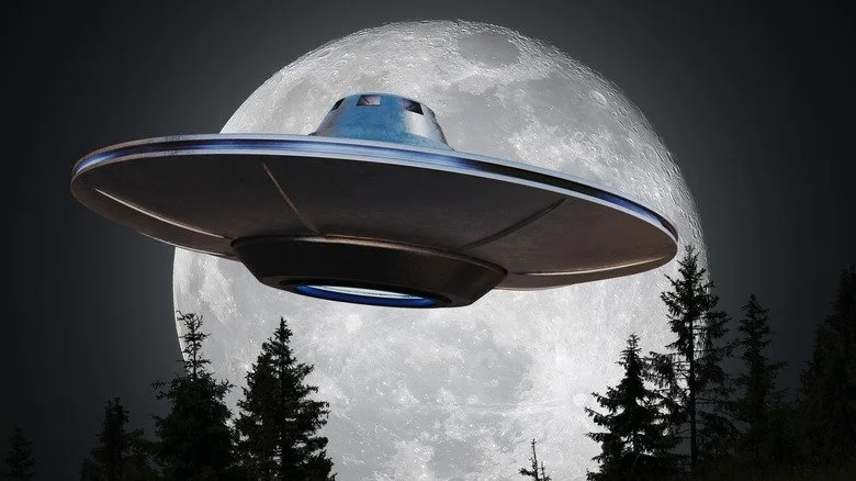 UFO with moon