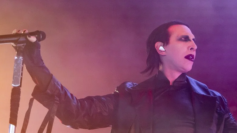Marilyn Manson onstage with microphone