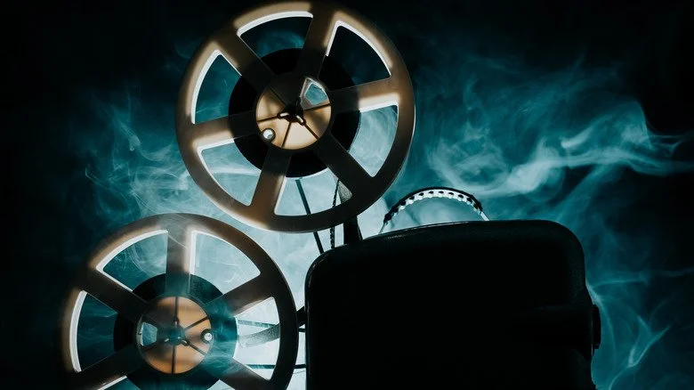 Smoke surrounds film projector