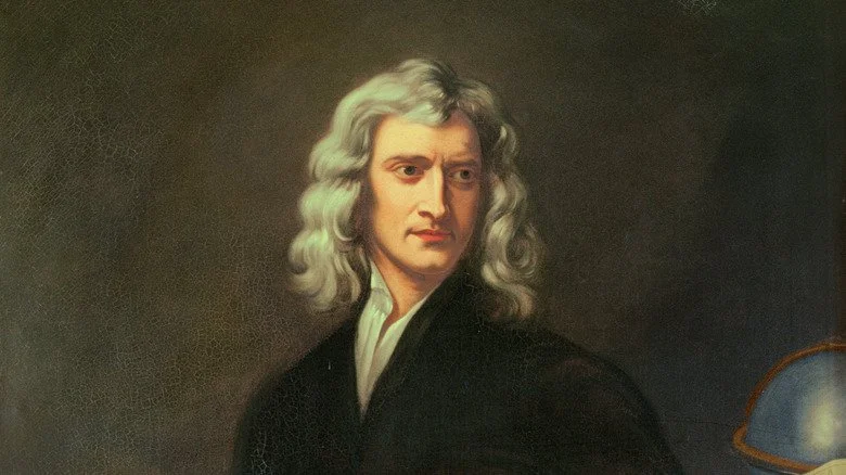 Portrait d'Isaac Newton avec un globe
