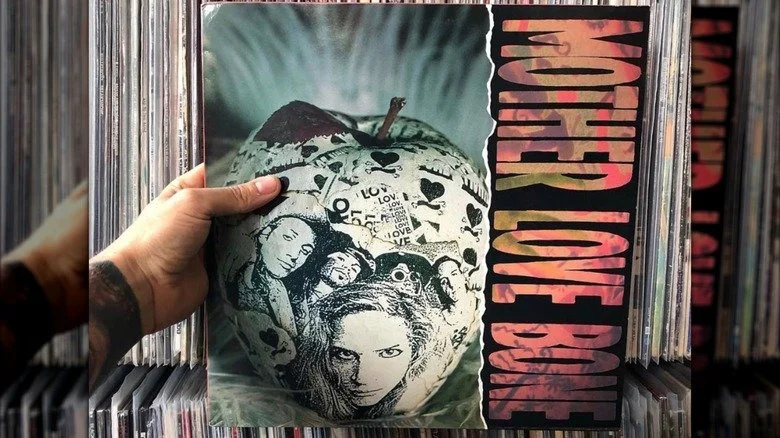 Person holding a Mother Love Bone vinyl album