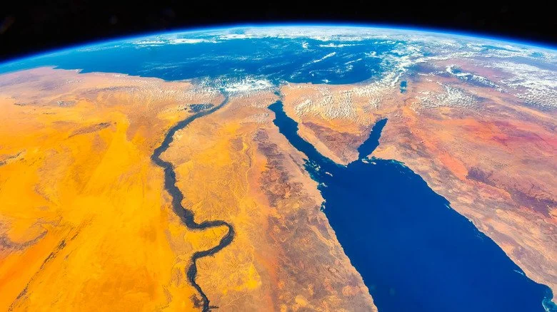 Image satellite du Nil et de la mer Rouge