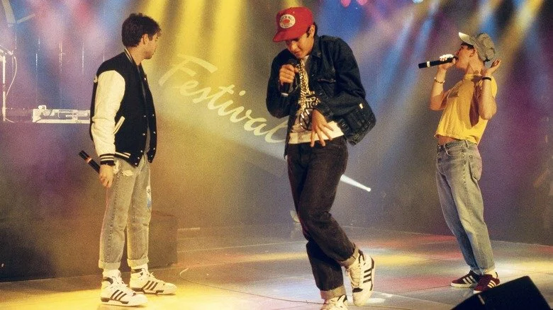 Les Beastie Boys, Ad-Rock, MCA et Mike D sur scène au Montreux Rock Festival