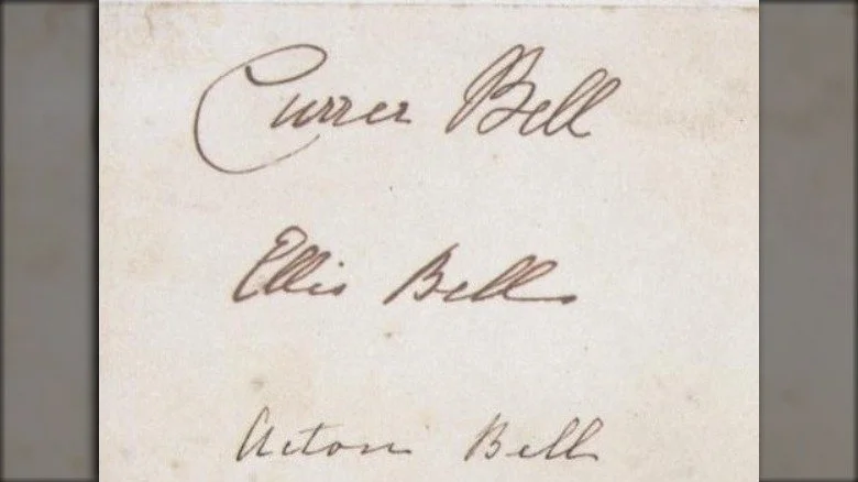 Signatures des sœurs Brontë sous les pseudonymes Currer, Ellis et Acton Bell