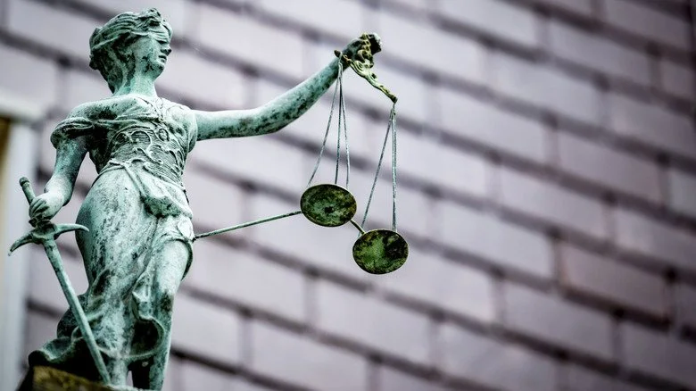 Justice statue holding scales