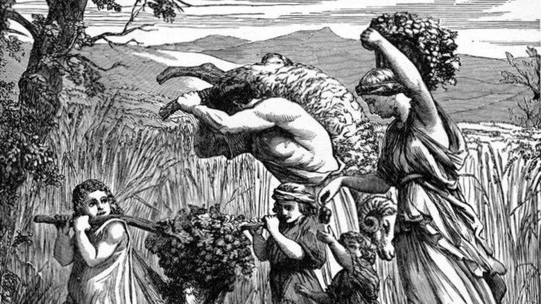 Illustration de la terre qui coule de lait et de miel