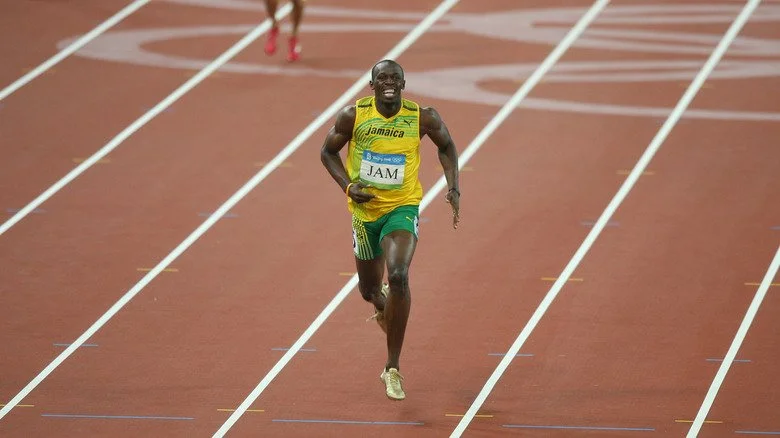 Usain Bolt en course aux Jeux Olympiques