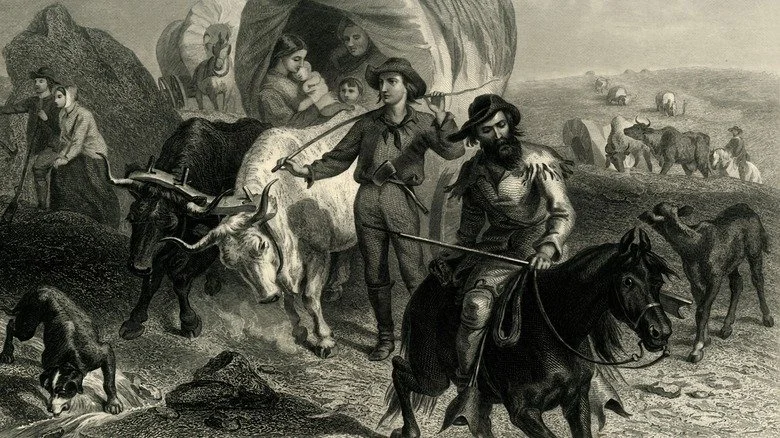 wagons se dirigeant vers l'ouest