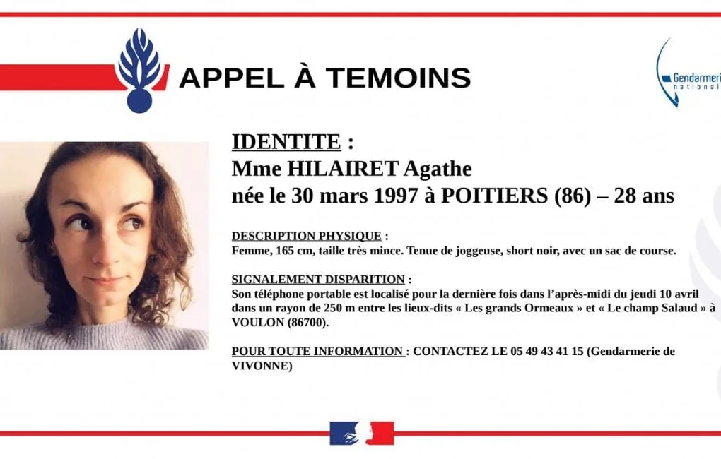 Disparition inquiétante d'Agathe Hilairet : enquête en cours