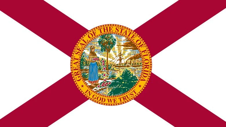 Gros plan sur l'emblème du drapeau de Floride