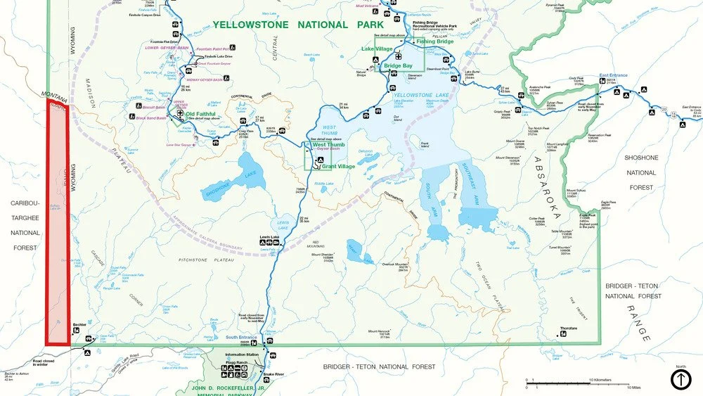 Carte de la Zone de Mort de Yellowstone