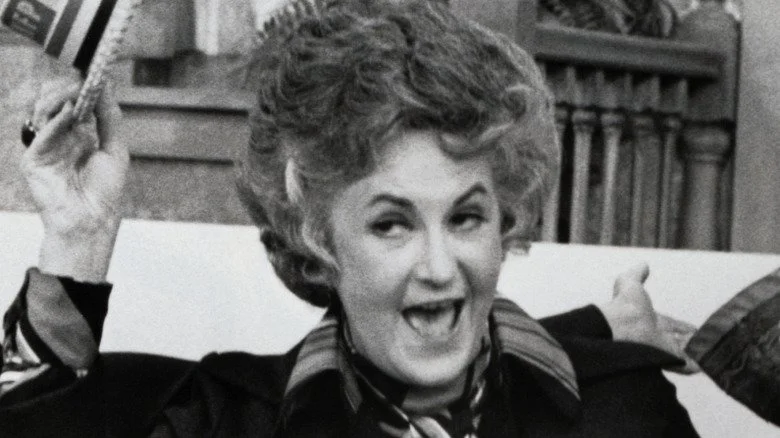 Bea Arthur tipping hat in a 1970s Maude publicity still