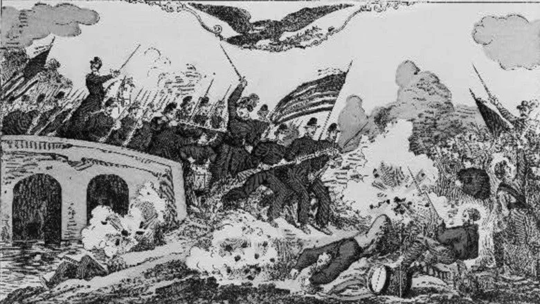 Dessin représentant la bataille d'Antietam, vers 1863
