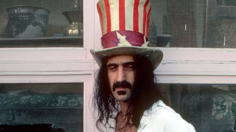 Frank Zappa squinting in Uncle Sam hat