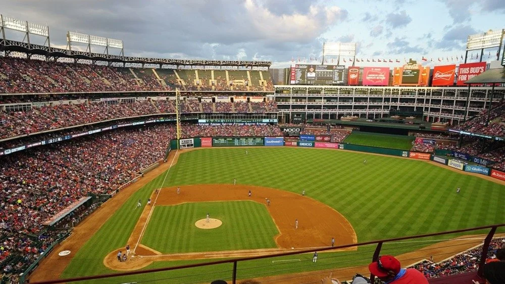 Vue aérienne d'un stade de baseball au Texas