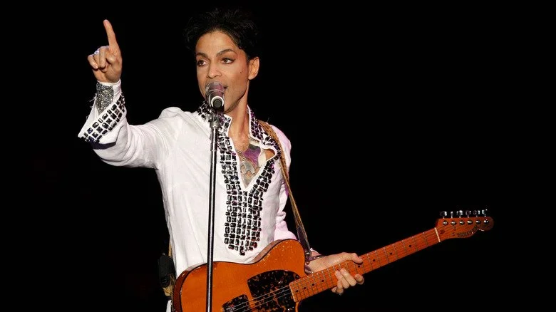 Prince performing at Coachella in 2008