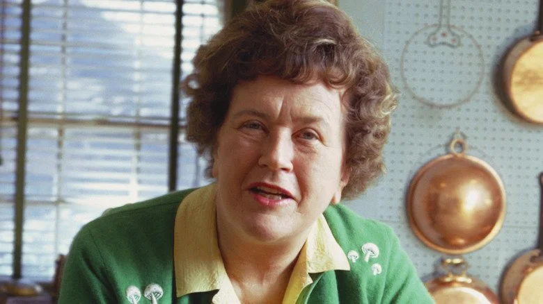 Julia Child talking in kitchen in 1970s