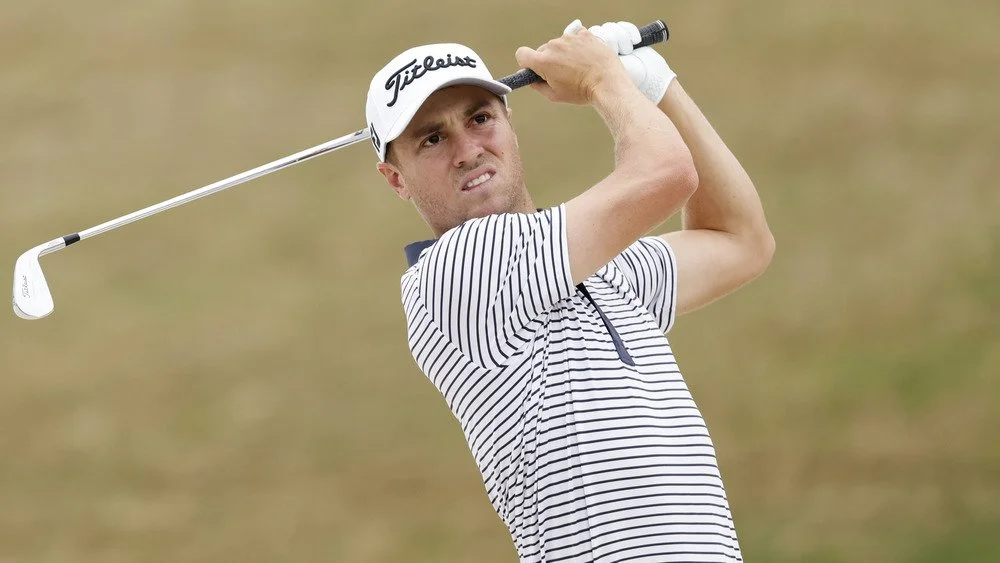 Justin Thomas swings, 2021