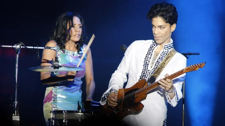 Sheila E drums while Prince plays guitar at Coachella