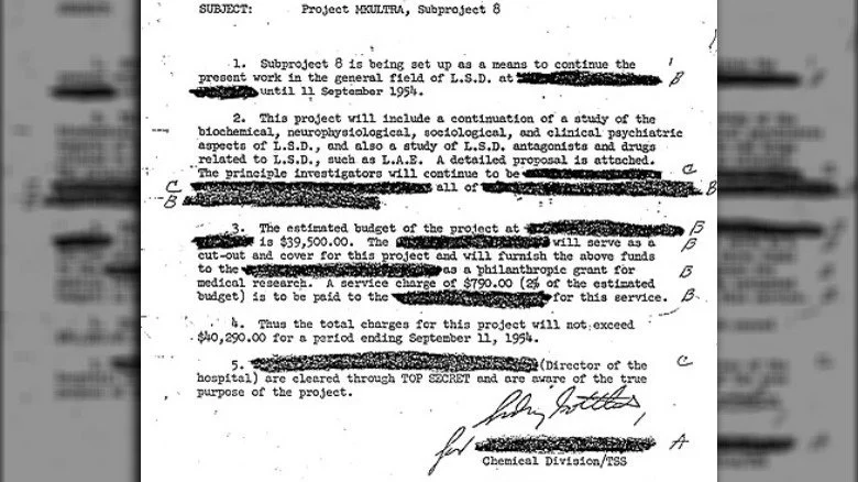 Document sur le projet MK-Ultra