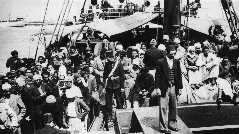 Refugiés de Haïfa entassés sur un bateau