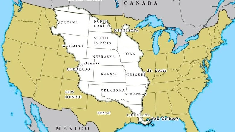 Carte de la vente de la Louisiane