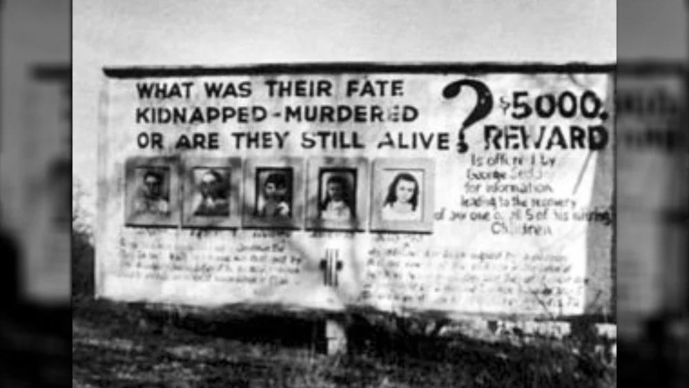 Le panneau concernant les enfants disparus Sodder