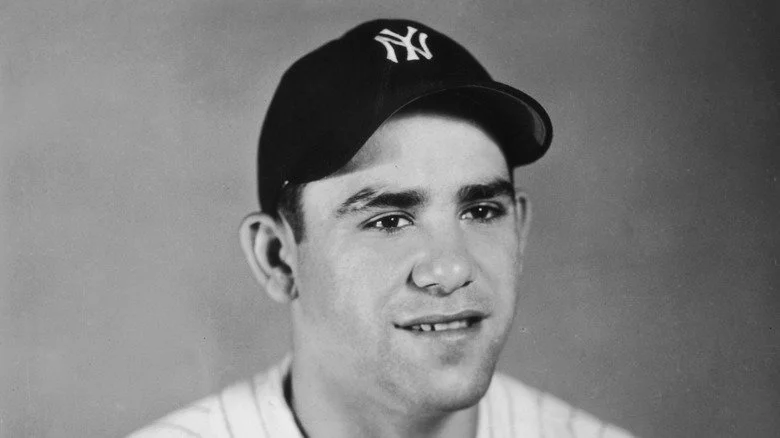 Yogi Berra looking away in Yankees portrait