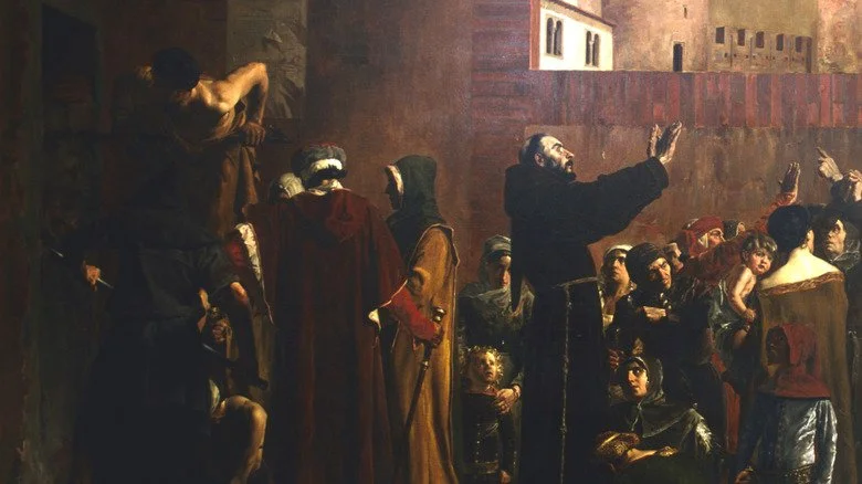 Peinture représentant le siège contre les Cathares