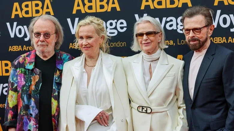 Membres d'ABBA lors du lancement du Voyage