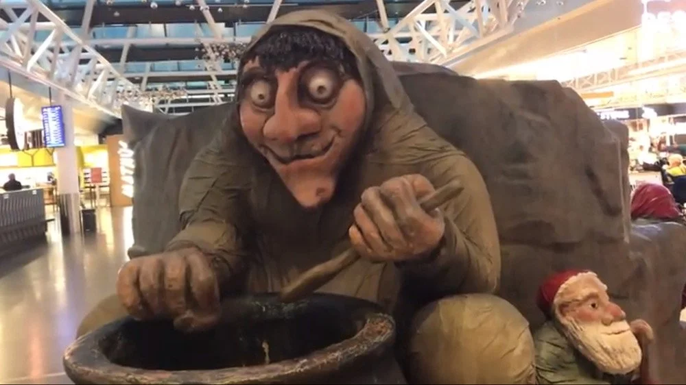 Représentation de Grýla dans un centre commercial islandais