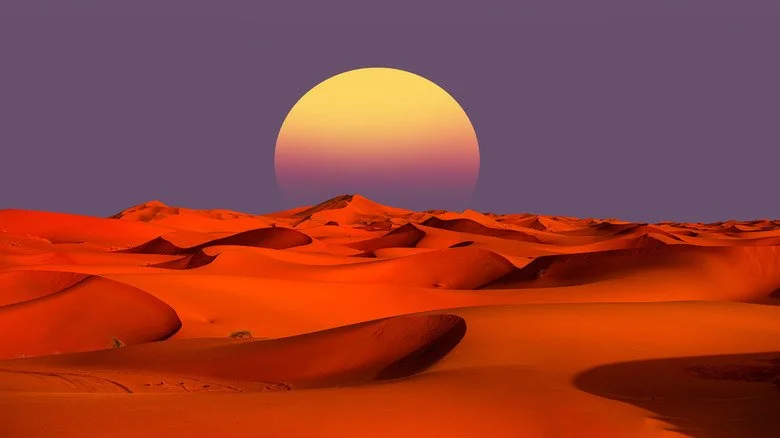 Dunes de sable orange dans le Sahara