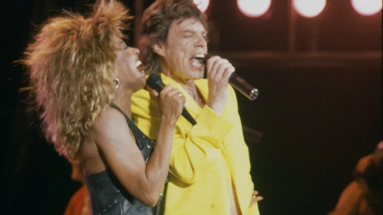 Mick Jagger en performance avec Tina Turner