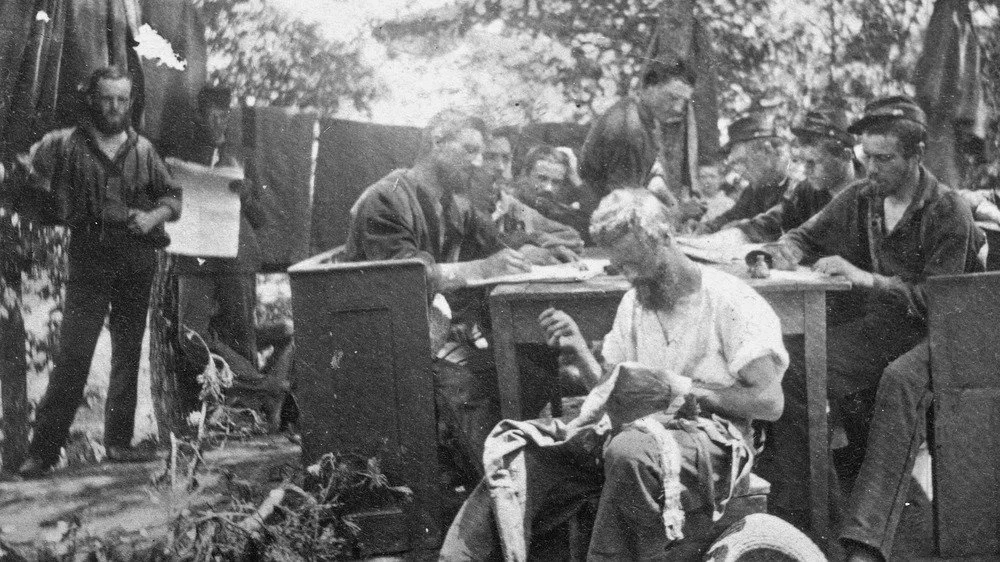Soldats de l'Union pendant la Guerre de Sécession le long de la rivière Potomac
